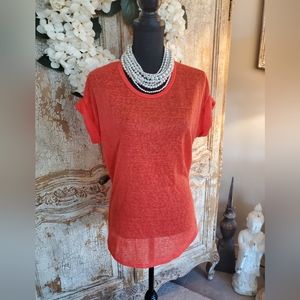 New Mossimo Orange Slub  Short Sleeve Top Size XL